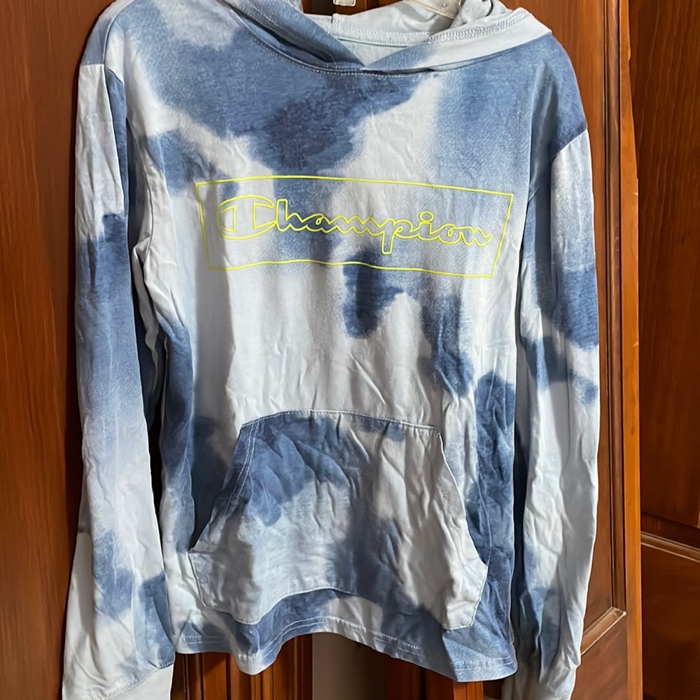 EUC champion hoodied long sleeve shirt.